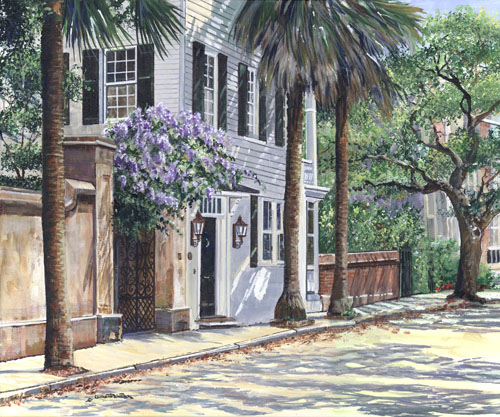 wysteria and palms