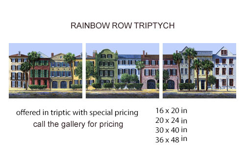 rainbow row triptych