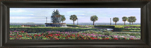 framed long pineapple and flowers (5 x 20 in image)
