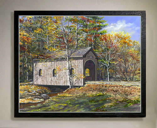 autumn bridge framed